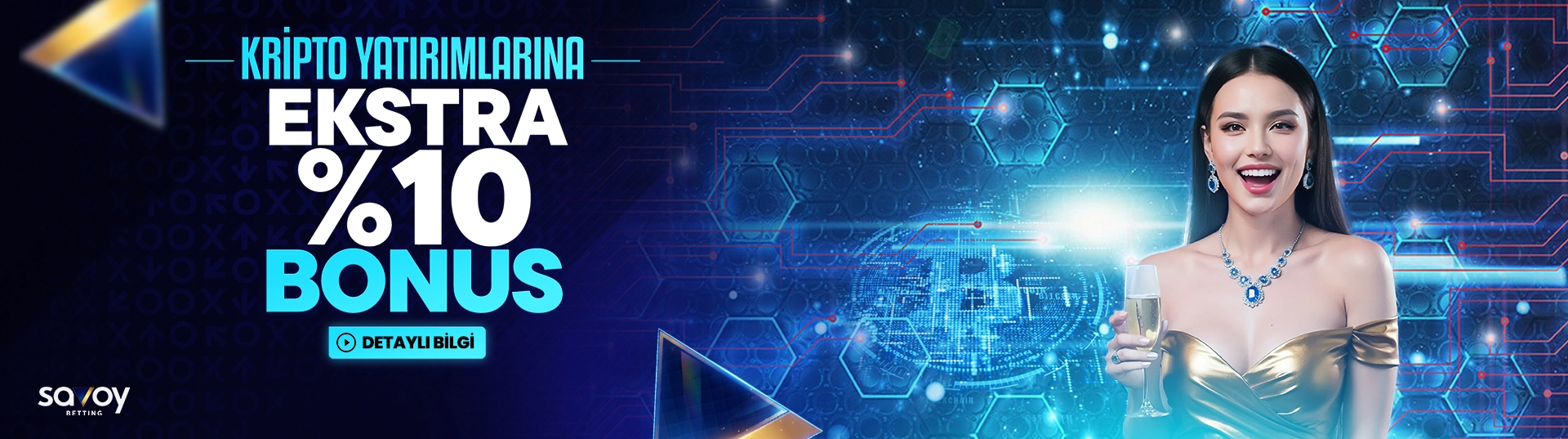 Savoy Betting kripto yatırımlarına %10 ekstra yatırım bonusu afişi